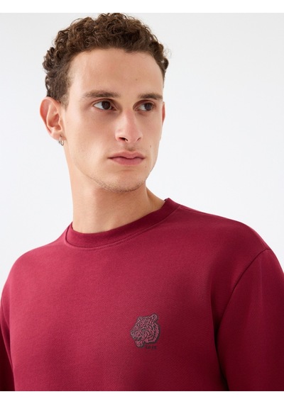 Regular Fit Erkek Sweatshirt Red Wine