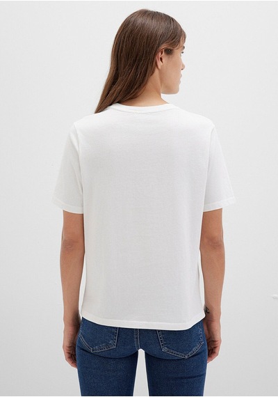 Mavi Kadın Basıc Short Sleeve Tee Kırık Beyaz 1600965-33389 Beyaz