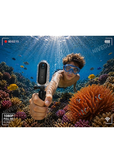 Nvg Mini Aksiyon Kamera Video Kaydedici 1080p Full Hd Wifi Klipsli Giyilebilir Taşınabilir Vücut Kamera Siyah