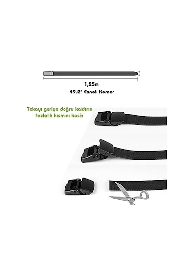 Evolite Stretch Belt 3 Cm 1.35 M E-5504 Black Beyaz