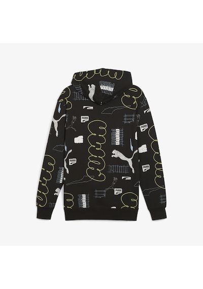 Puma Brand Love Erkek Siyah Hoodie Düz 624300