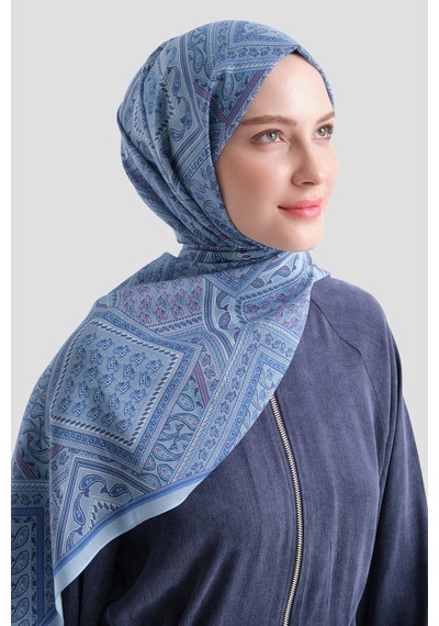 Armine Elegance Pamuk - İpek Şal As464 Mavi