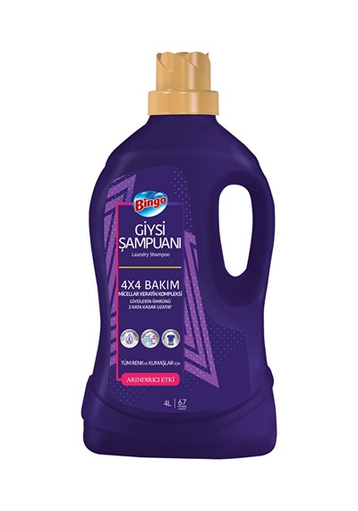 3 Adet Bingo Sıvı Giysi Şampuanı Arındırıcı 67 Yıkama 4000 Ml