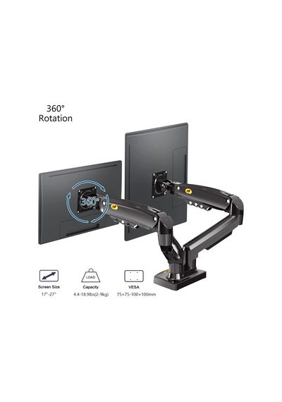 Ergoflex Nb F160 17-27 "  Çift Kol Amortisörlü Monitör Standı