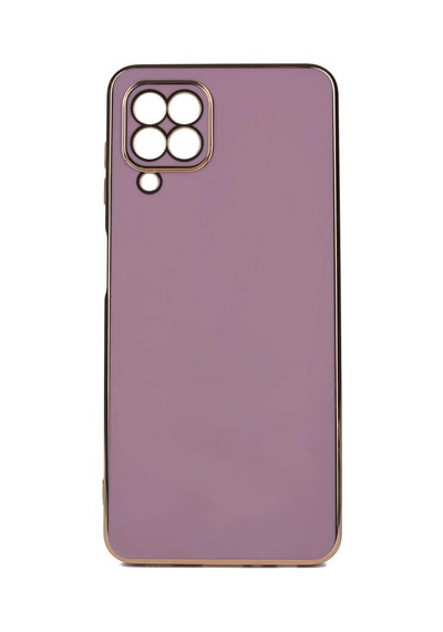 Kilifone - Galaxy M32 Uyumlu Kılıf Kenarları Parlak Altın Renkli Silikon Bark Kapak - Siyah - T21631