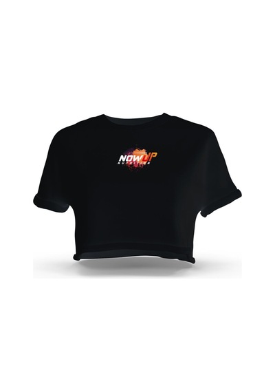 Nowup Nutrıtıon Nowup Logolu Siyah Kadın Crop-turuncu siyah