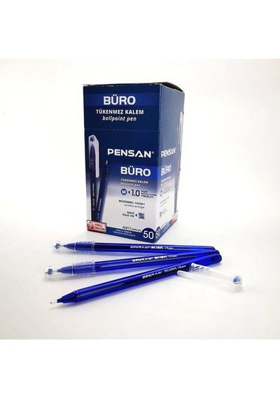 Tükenmez- Pensan 2270 Büro 1mm Mavi 50'li Kutu Çok Renkli