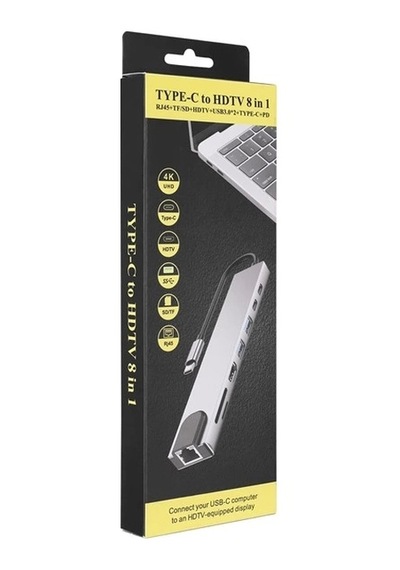 Hytech Hy-usbc83 4k 30hz Gri Metal 2xusb3.0, 1xusb2.0, Gigabit Pd, Typec Data, Sd/tf Kart Okuyucu Ty