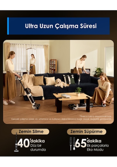 Tineco Floor One Switch S6 Stretch Kablosuz Akıllı Islak Kuru Elektrikli Süpürge