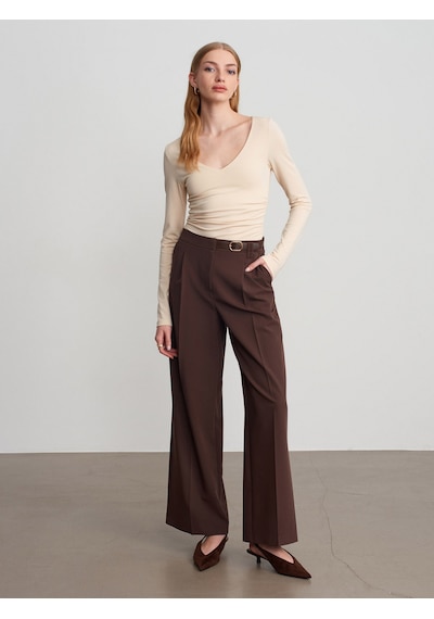 Dilvin 72662 Orta Bel Kemerli Pantolon-kahve