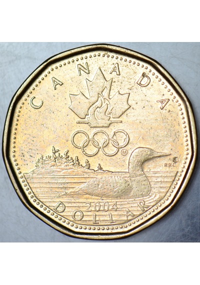Kanada 1 Dolar 2004 Hatıra-yaz Olimpiyatları. Kraliçe Elizabeth 26,5 Mm.