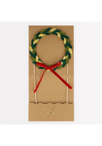 Meri Meri - Paper Wreath Cake Topper - Kağıt Çelenkli Pasta Süsü Tüm Yaşlar