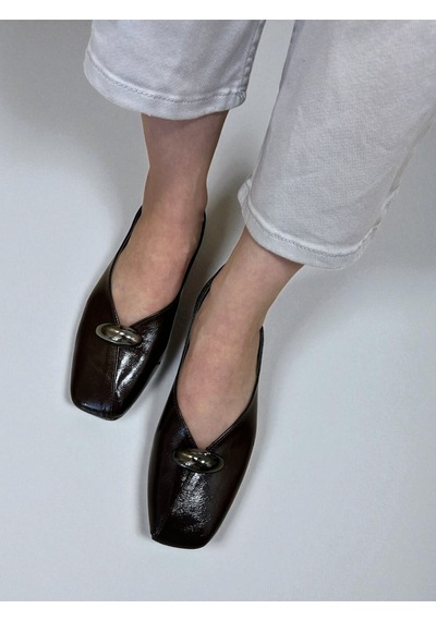 Aska Shoes Shoes Günlük Tokalı Babet 2025aska003 Kahverengi