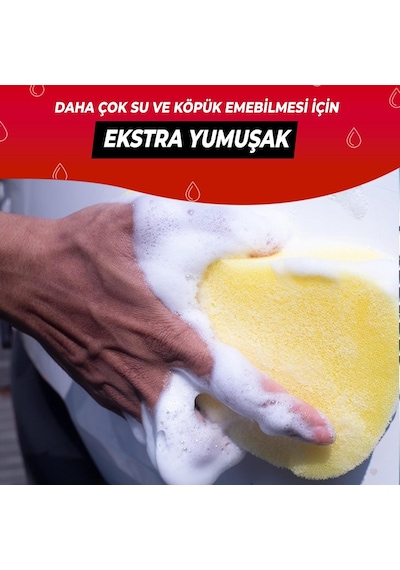 Wonkey - Oto Yıkama Süngeri Ve Araba Kurulama Havlusu, Mikrofiber Araç Yıkama Rus Bezi Ve Sünger 2'li Paket