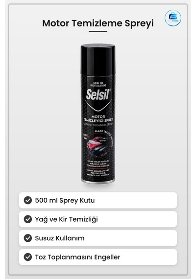 Motor Temizleme Spreyi 500 Ml Oto Yüzey Temizleyici Yağ Kir Söküc