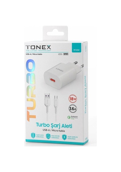 Tonex 18w 3.6a Micro Turbo Hızlı Şarj Seti - M18w