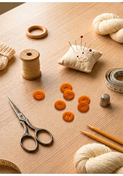 Turuncu El Yapımı Polimer Kil Düğme 2 Cm Yuvarlak Dekoratif Örgü Hırka Yelek Amigurumi Düğmesi 212Turuncu