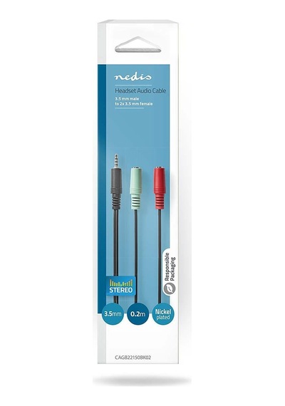 3.5 Mm Erkek - 2x 3.5 Mm Dişi 20cm Çevirici Kablo