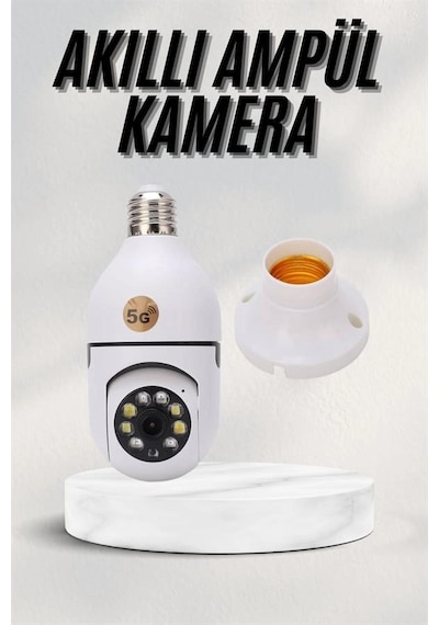 Akıllı Kamera Wifi Kamera Duylu Ampul Görünümlü 360 Derece Dönebilen Ev Kamerası -