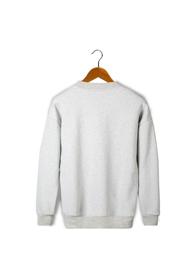Blackjack Giyim Unisex Gri Önü Veaven Baskılı Oversize Kalın Iki Iplik Şardonlu Bisiklet Yaka Sweatshirt Gri1
