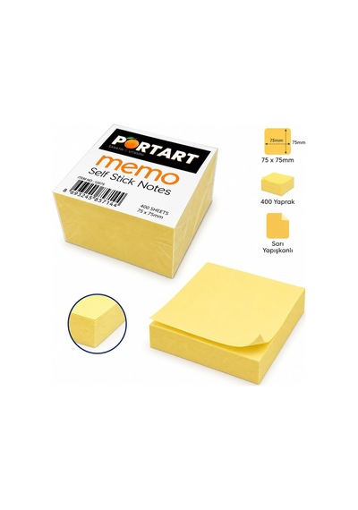 Noki Sarı Yapışkanlı Not Kağıdı 75x75 Mm
