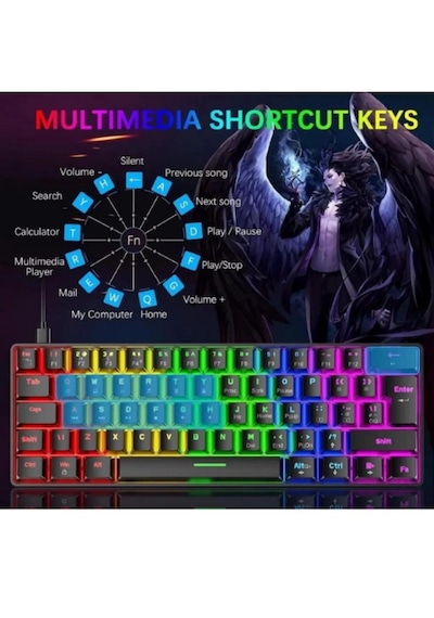 Atasoft T60 RGB Mavi Switch Mekanik Kablolu Q Oyuncu Klavye