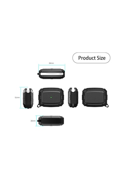 Apple AirPods Uyumlu Pro Kılıf Zore Airbag 10 Silikon Siyah