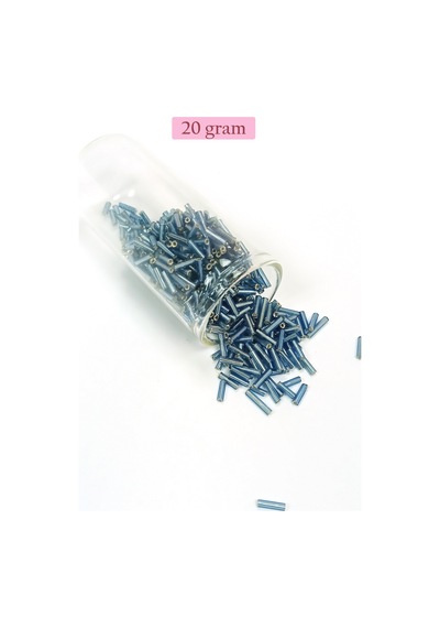 Uzun Boru Kesme Boncuk Çap 2mm Uzunluk 10 Mm - 4 Renk - Toplam 80 Gram - Bnc426