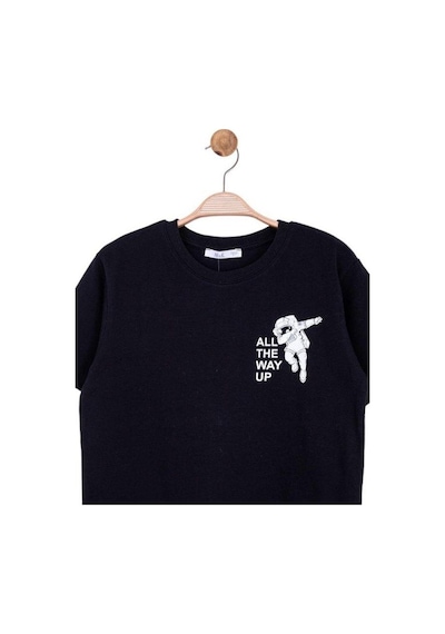 Nk Kids Erkek Çocuk Pamuklu All The Way Up Yazılı T-shirt-14001-siyah Siyah
