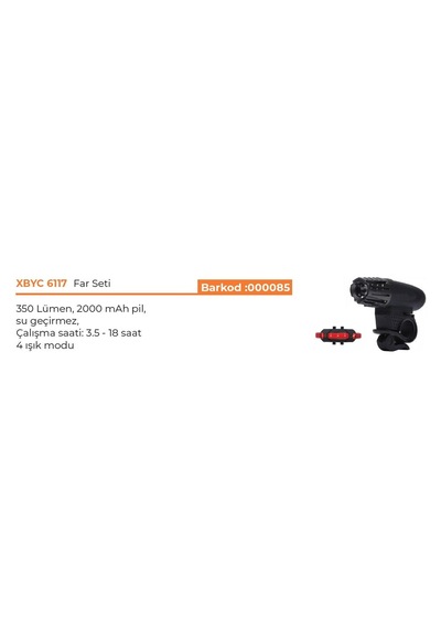 Forte Gt Xbyc 6117 Far Seti Bisiklet Ön Arka Far Stop Seti Şarjlı Çok Renkli
