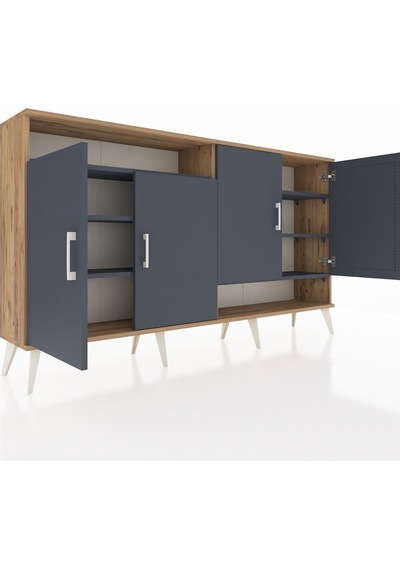 Arges Konsol 6 Raflı 4 Kapaklı 176x30x99 Çam-antrasit Antrasıt/antrasıt - Atlas Çam Arges Konsol 6 Raflı 4 Kapaklı 176x30x99 Çam-antrasit Antrasıt/antrasıt - Atlas Çam