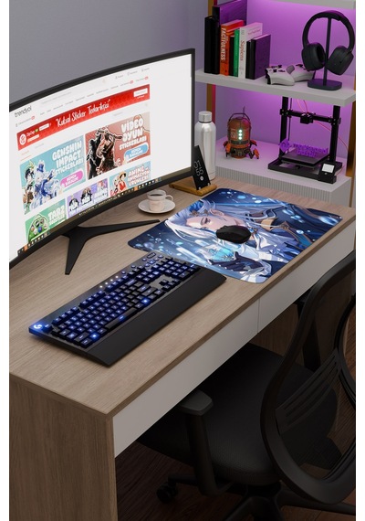 Neuvillette Genshin Impact Anime Gacha V3 - 48x40 Xl Gaming Mouse Pad Fare Altlığı