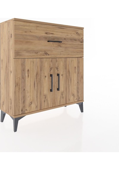 Arges Şifonyer Tek Raflı Tek Çekmeceli 2 Kapaklı 88x30x96 Çam-çam Atlas Çam