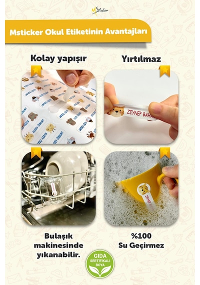 Okul Etiketi Kalem Defter İsimli Etiket Isim Yazılabilen Kungfu Panda - 190 Adet Özel Yeni Tasarım