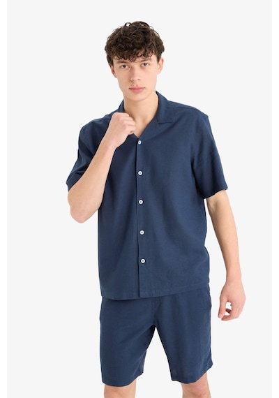Defacto Relax Fit Polo Yaka Kısa Kollu Gömlek D9882ax25aunv256 Lacivert