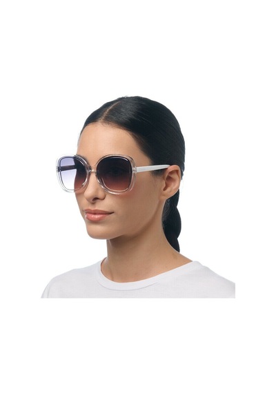 Okkia Anna Butterfly Güneş Gözlüğü Transparan Beyaz / Siyah Lens Beyaz