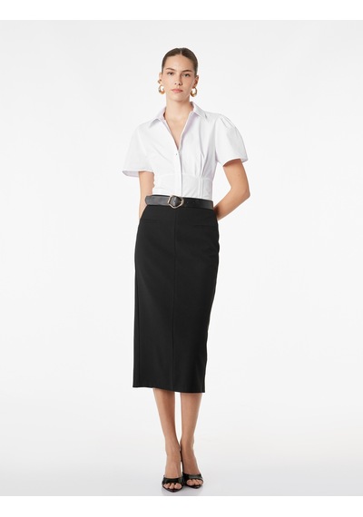 Koton Pamuklu Düğmeli Klasik Yaka Slim Fit Kısa Kollu Gömlek Beyaz 6sak60432uw