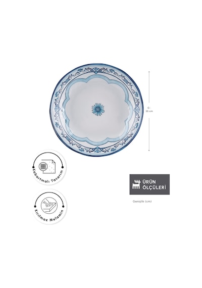 Karaca Blue Harmony Melamin Servis Tabağı 35 Cm Mavi