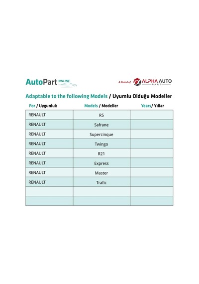 Ford Renault İçin Davlumbaz Ve Taban Halı Klips - 1 Adet