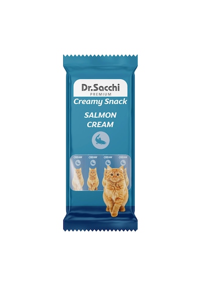 Dr. Sacchi Creamy Snack Somonlu Krema Kedi Ödülü 4 Adet
