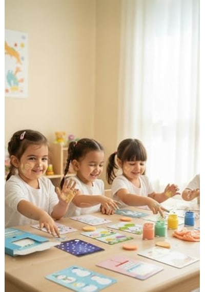 Silinebilir Parmak Boyası Aktivite Kartları - Wipe Clean Finger Paint Activity Cards - Fingerprint Activities - 16 Kar