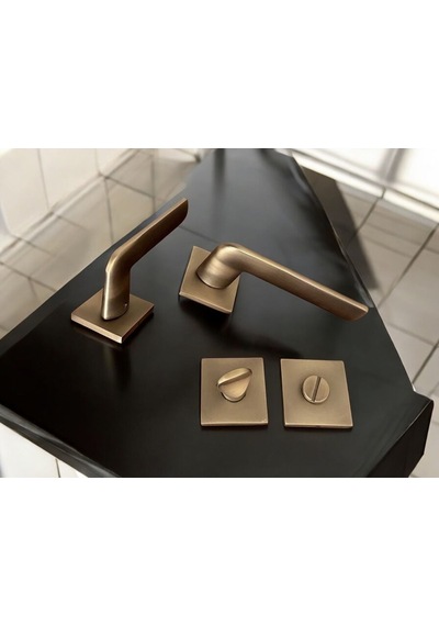 Cloud Gate Mat Antik Sarı Kare Rozetli Wc Banyo Oda Kapı Kolu 1 Takım