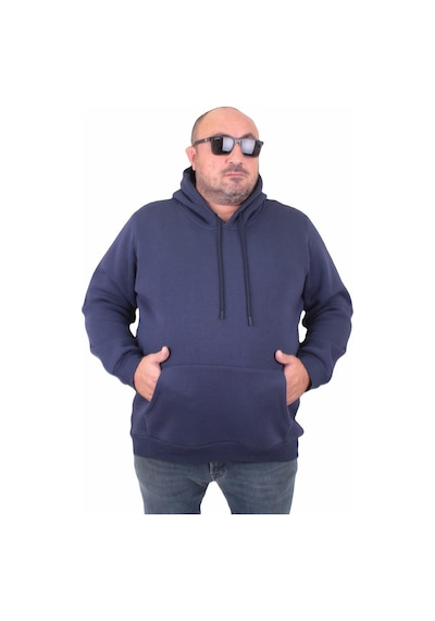 Moc Grande Mocgrande Büyük Beden Erkek Basic Sweat Kapüşonlu 11700 Indıgo-Indıgo İndigo