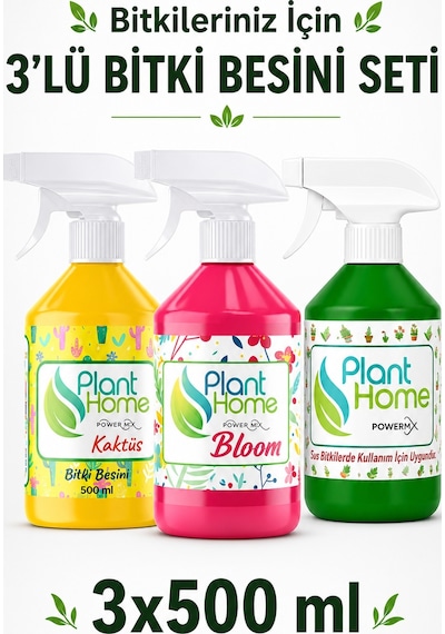 Bitki Besini Üçlü Set Power Mix Bloom Kaktüs 3x500 ml