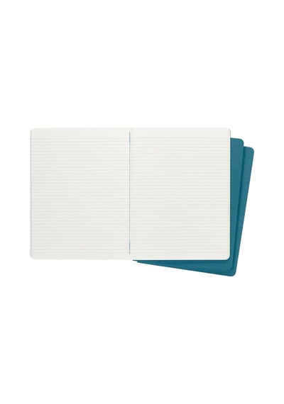 Moleskine Çizgili Cahier Not Defteri 3'lü Set Xl Boy Canlı Mavi Mavi