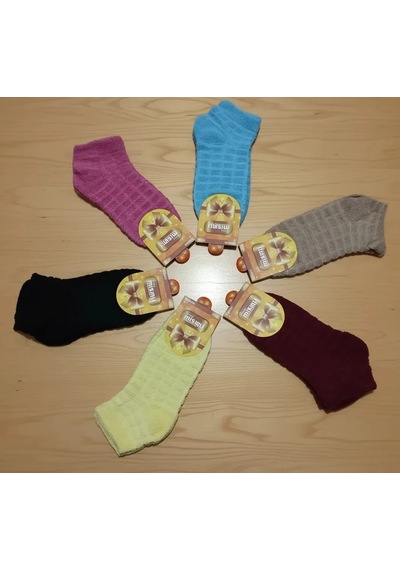 Efemicgiyimstore Bayan Çok Renkli Ters Havlu Kışlık Patik Çorap 12'li Paket