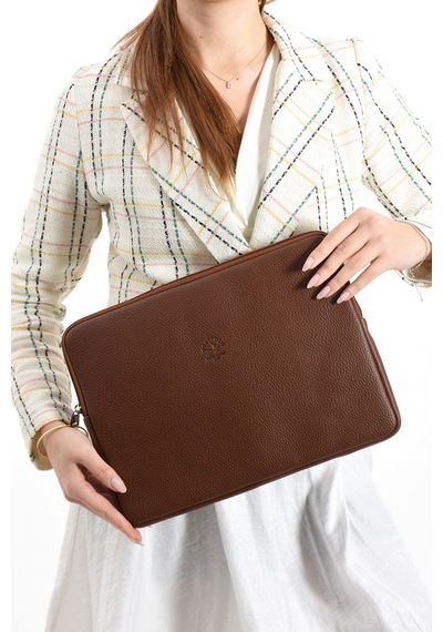 Westpolo Vegan Deri Unisex Laptop, Evrak Çantası - 6077 Taba