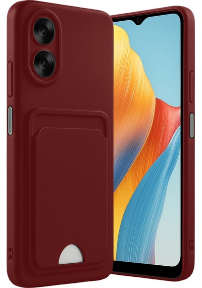 Cosmotex Newface Oppo A38 Kılıf Kelvin Kartvizitli Silikon - Bordo
