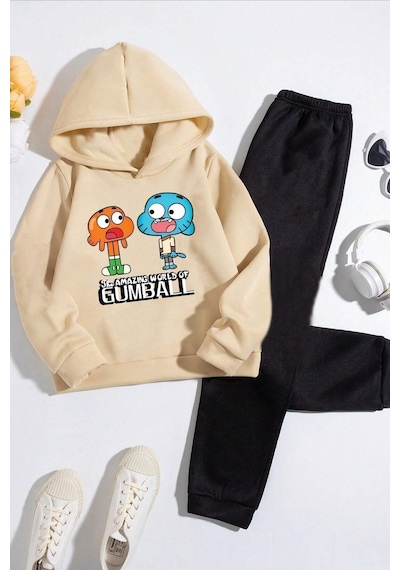 Uyguntarz Çocuk Gumball Eşofman Takımı Bej