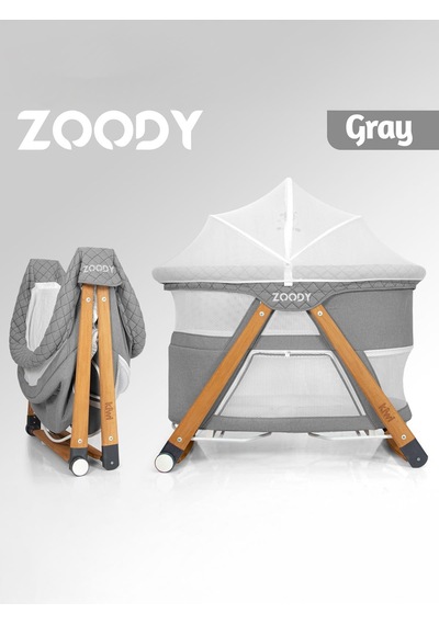 Kiwi Zoody Ligna Anne Yanı Bebek Beşiği - Gri Antrasit Kiwi Zoody Ligna Anne Yanı Bebek Beşiği - Gri Antrasit